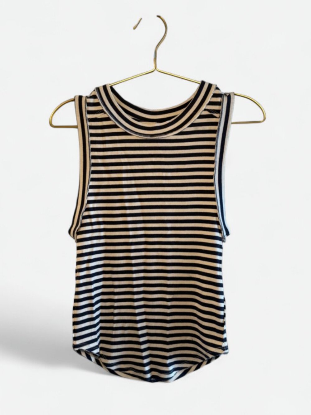 We The Free Free People Navy White Striped Tank Top Cotton Size Medium